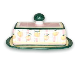 Vintage ceramic butter dish Peaches Georgia Peach